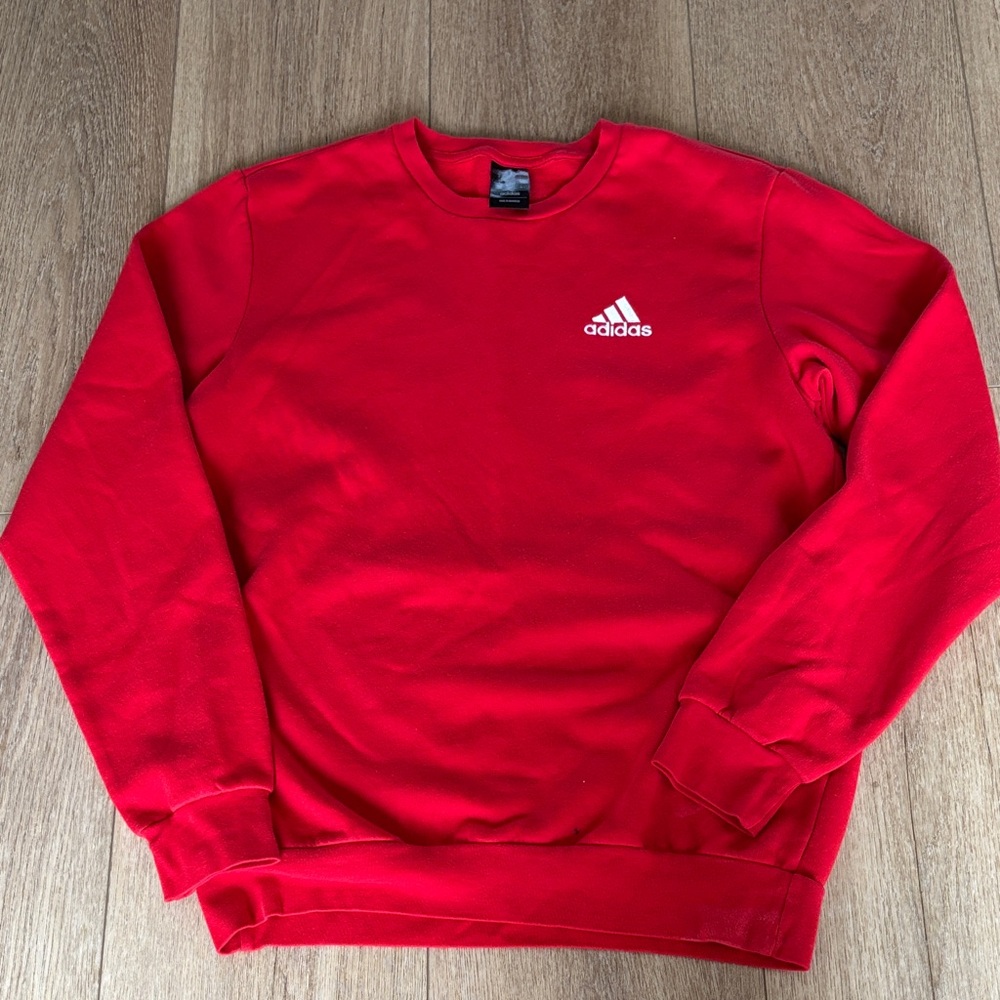 Adidas Men's Bold Red Crewneck Sweater